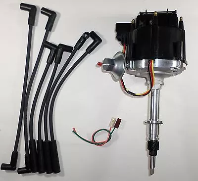 6 CYLINDER HEI DISTRIBUTOR For AMC/JEEP INLINE 6 232 258 +BLACK Spark Plug Wires • $125.49