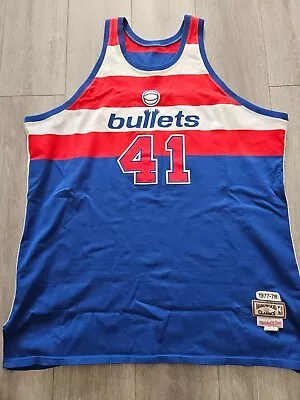 Mitchell Ness M&N Washington Bullets Wes Unseld Authentic Jersey USA 56 3xl $400 • $177.67