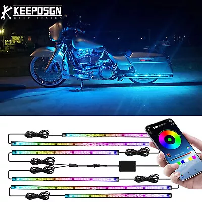 For Harley Road Electra Street Glide 6X RGB Underglow LED Light Kit Neon Strips • $59.09