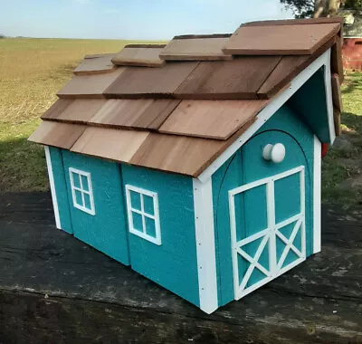 $69.99 • Buy Amish Crafted Turquoise With White Trim Barn Style Mailbox - Lancaster County PA