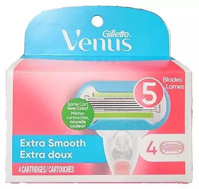 Gillette Venus Extra Smooth 91909838 Box Of 4 Razor Refills New Sealed   • $11.99