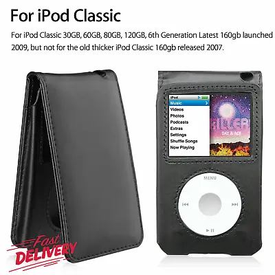 £6.98 • Buy Black Leather Case Cover For Apple IPod Classic 6th 7th 80 120 160GB Video 30GB