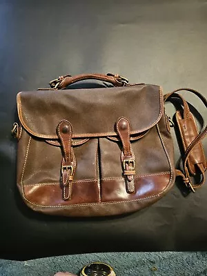 Mulholland Brothers Harold's Small Angler Bag Leather Briefcase Messenger Bag • $145.75