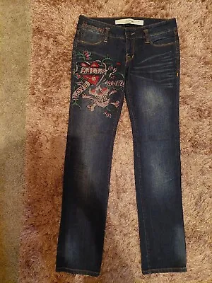 Ed Hardy Diamanté Skull Jeans W30 • £40