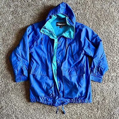 Vintage Pacific Trail Unisex Retro Puffer Bomber Ski Jacket Coat Teal Blue ~Sz M • $20.94