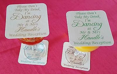 £9.99 • Buy 25 Wedding Beer Mats,  Don't Take My Drink, I'm Dancing  Any Colour, Any Words