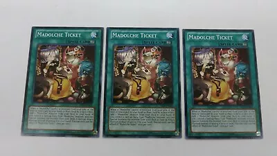 3x MADOLCHE TICKET SPELL CARD UNLIMITED  ABYR-EN061 COMMON YUGIOH NM / UNPLAYED • $5.99