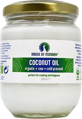 House Of Monara Organic Extra Virgin Coconut Oil Pure Raw And Cold Pressed 200 • £6.44