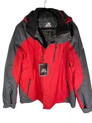 ZeroXposur Jacket Men's XXL Chili Red Gray Removeable Hood New Zero Exposure • $40.88