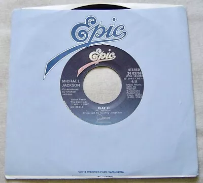 1982   Michael Jackson - Beat It   45rpm Single Clean Play Ex+ • $4.95