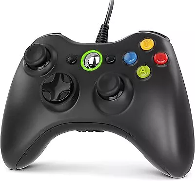 Genuine Microsoft Xbox 360 Wired Game Controller Black Brand - NEW • $21.29