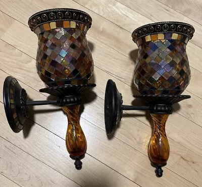 Partylite Global Fusion Mosaic Wall Sconce Pair • $70