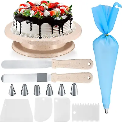 Cake Decorating Kits Rotating Cake Turntable Tools Cake Decorating Plates Cak • £16.19