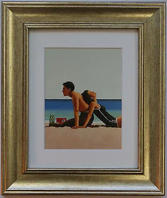 £24 • Buy Beach Lovers By Jack Vettriano Framed & Mounted Art Print Picture Gold