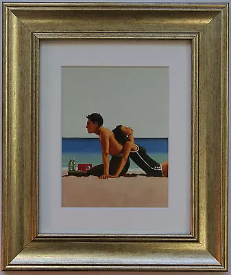 £24 • Buy Beach Lovers By Jack Vettriano Framed & Mounted Art Print Picture Gold
