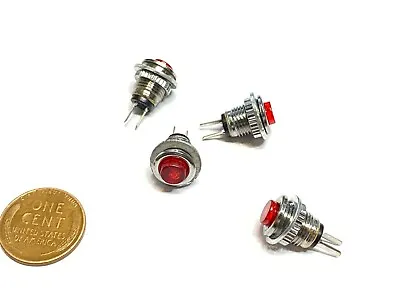 4 X N/O 8mm Switch Momentary Push Button Cap Steel Metal 12v 6v 3v On/off B8 • $9.65