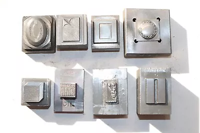 LOT 8x UNIQUE SHAPES DESIGNS LOCKETS Vintage Jewelry Making Hub Die Stamp Steel • $25