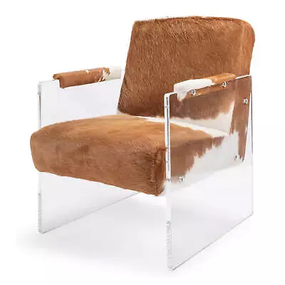 Cowhide And Lucite Armchair • $4210