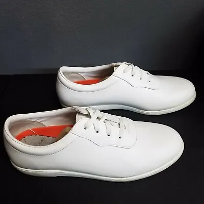 Dinkles White Matte Leather Lace Up Marching Band Shoes Size Mens 10 Womens 12 • $24.95