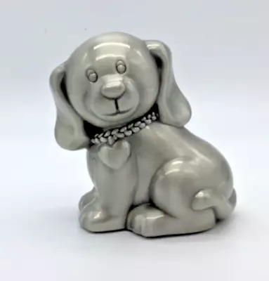 Sheridan Non-Tarnish Brushed Metal Puppy Dog Love Heart Coin Bank 3.5” • $15