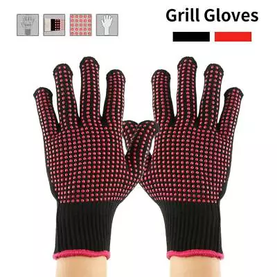 932℉ Heat Proof Resistant Oven BBQ Gloves Kitchen Cooking Silicone Mitt`/ • $10.99