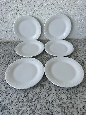 6 Philippe Richard Versailles Bread& Butter Plates Set 7 7/8 White Embossed Trim • $39