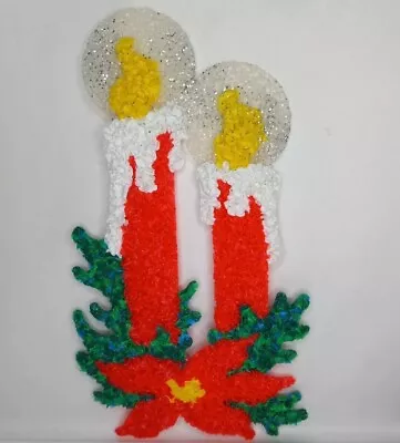 Melted Popcorn Christmas 18.5  Candles Poinsettia Plastic Hanging Decoration • $18