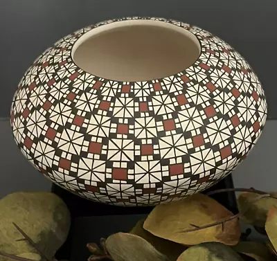 Mata Ortiz Pottery Juana Ledezma Paquime Geometric Bowl Olla Pot Mexico Ceramics • $90