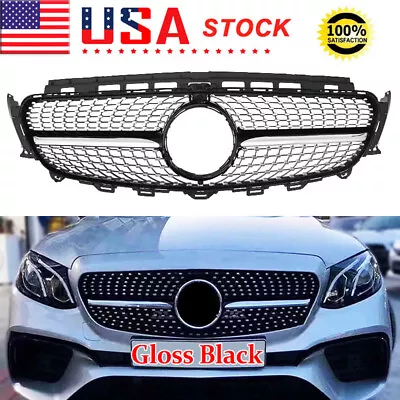 For Mercedes E-class W213 C238 16-20 Amg Diamond Style Front Upper Grille Black • $78.84