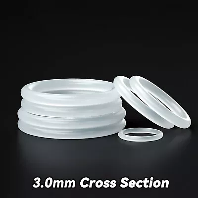 £2.27 • Buy Clear Silicone Rubber O Rings Metric Food Grade 3mm Cross Section 10mm-75mm OD