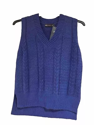 Woman’s New M&S Electric Blue Tanktop/Sleeveless Jumper Size Small • £16