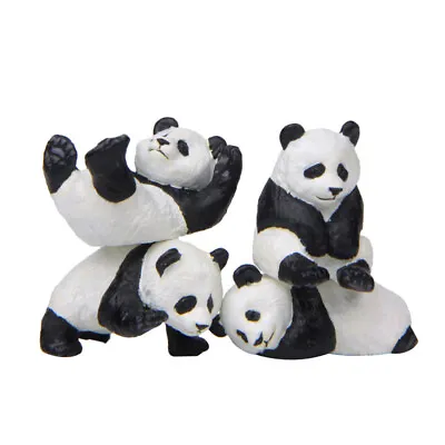  4 Pcs Animal Decoration Ornament Resin Cake Panda Life Home • £8.29