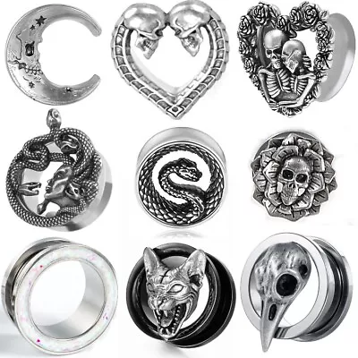 $12.99 • Buy Ear Gauges Stretched Ear Plugs Stainless Steel 316l Flesh Tunnels USA Pairs 