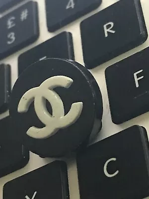 Single Iconic Metal Black White Chanel CC Logo Metal Shank Back Button Classic  • £20