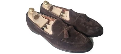 £95 • Buy Crockett & Jones 'Cavendish II' Dark Brown Suede Tassel Loafers 11,5E