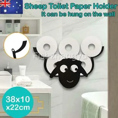 $26.88 • Buy Metal Sheep Toilet Paper Roll Holder Stand Storage Bathroom Organizer Black OZ