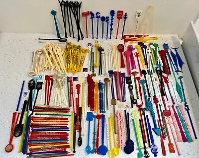 Lot Of 318 Vintage Cocktail Swizzle Stir Sticks - Great Advertising & Assortment • $90