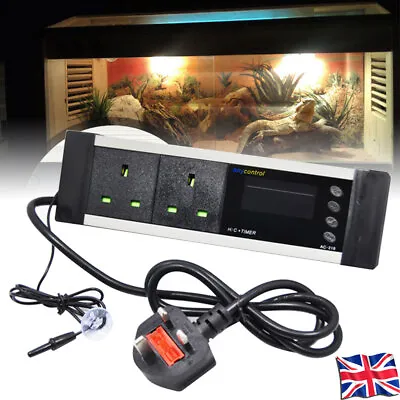 LCD Digital Thermostat Reptile Aquarium Day/Night Timer Temp Controller Tool New • £25.99