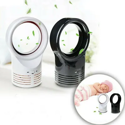 Portable Bladeless Fan Mini Electric Desk Table Fans Quiet Cooling Air Flow Gift • $36.99