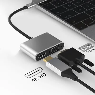 $17.52 • Buy USB C To HDMI+VGA 2in1 Screen Connection Cable ScreenCable Type To HDMI Extender