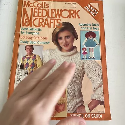 McCalls Needlework & Crafts Magazine - August 1984 - Afghans Dolls Toys Knits • $10