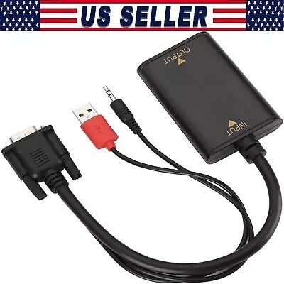 1080P VGA Male To HDMI Female Interface Converter Adapter For LaptopPCMonitor • $5.90