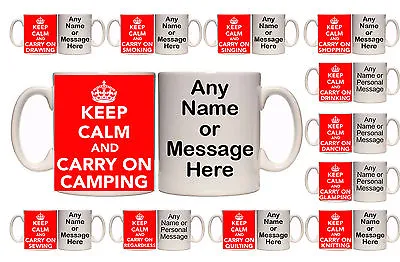 KEEP CALM AND CARRY ON PERSONALISED MUG & COASTER (HB2) 11 & 15oz GIFT • £8.99