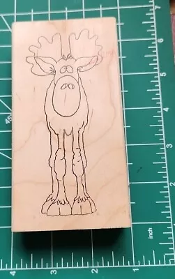 Inky Antics- Rubber Stamp Sketched MOOSE- Funny Look- Tall Animal Euc- B9 • $3.99