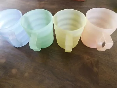 Vintage Tupperware Impressions Mugs Set Of 4 Pastels 3574B-1 350ml Cups  • $16.95