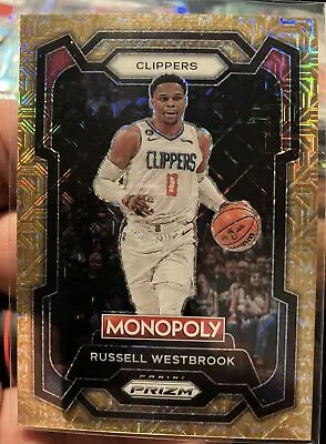 2023-24 Panini Prizm Monopoly NBA Russell Westbrook Gold Shimmer /500 Clippers! • $1.29