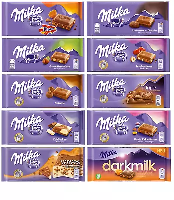 Milka Chocolate Assortment Variety Pack Of 10 Full Size Bars - Randomly Selected • $34.08