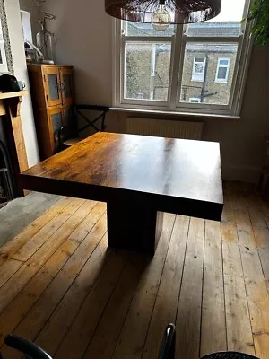 £250 • Buy Vintage Brasilian Mango Wood, Square Shape Table, Made In Uk, Fits 8 People 