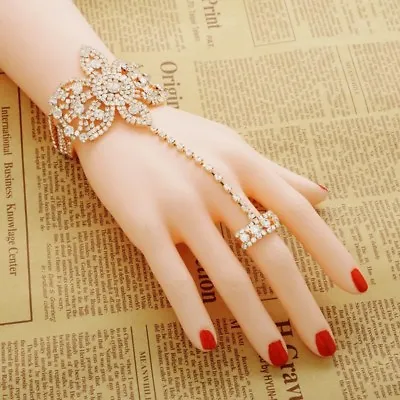 Finger Ring Hand Harness Chain Bracelet Jewellery Designer Wear Uk • £4.55