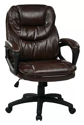 Office Star FL Series Faux Leather Manager's Adjustable Office Chair With Lum... • $200.46